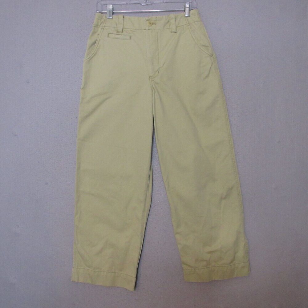Madewell Khaki Relaxed Chino Buckle Back Pants Crop Pockets 2023